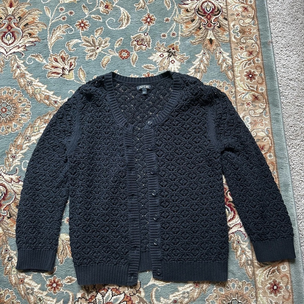 Black Textured Cardigan